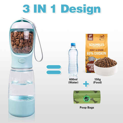 3-in-1 Outdoor Pet Water Bottle and Storage Container