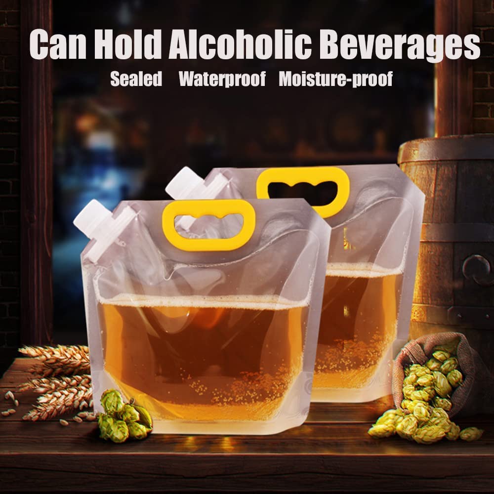 Transparent Collapsible Water Pouch with Spout – 1L, 2L, 5L, 10L Portable Travel Water Bag with Handle