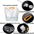 Transparent Collapsible Water Pouch with Spout – 1L, 2L, 5L, 10L Portable Travel Water Bag with Handle